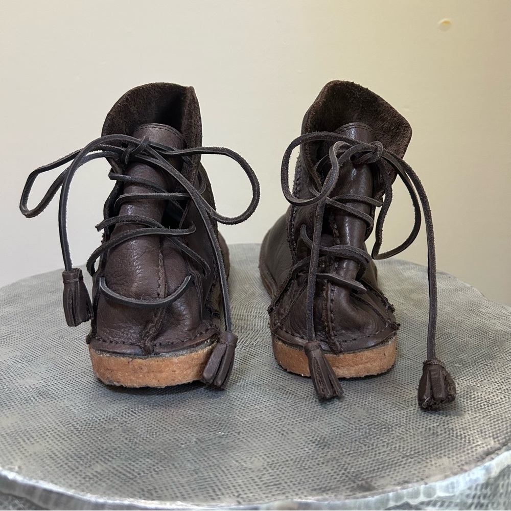 Pure Footwear ~ Indie Brown Leather Flat Lace-Up Ankle Boots in size 9 - Picture 8 of 12